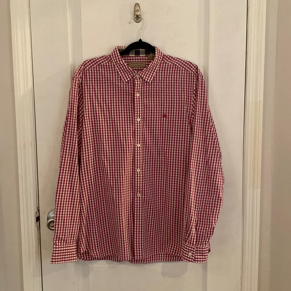 Burberry mens pink dress shirt